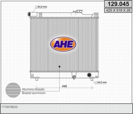 AHE radiatorius, variklio aušinimas 129.045