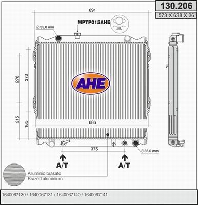 AHE radiatorius, variklio aušinimas 130.206