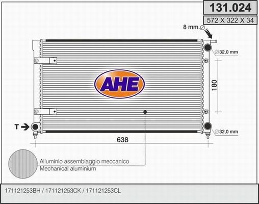 AHE radiatorius, variklio aušinimas 131.024