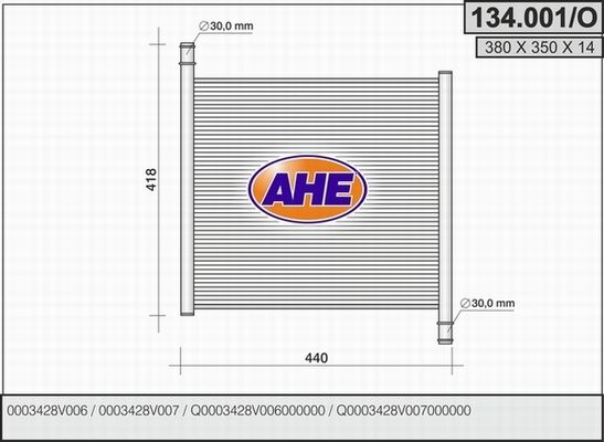 AHE radiatorius, variklio aušinimas 134.001/O