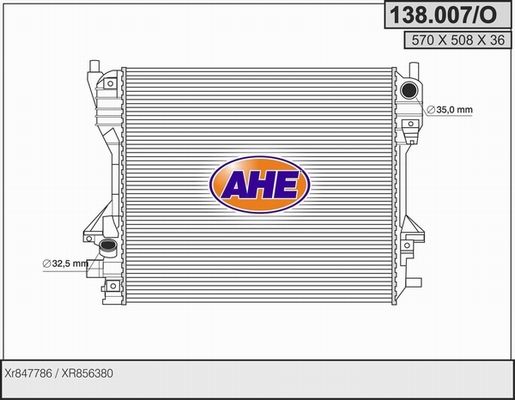 AHE Радиатор, охлаждение двигателя 138.007/O