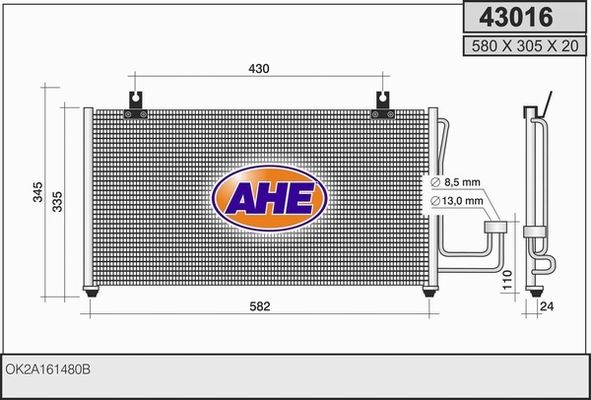 AHE Конденсатор, кондиционер 43016