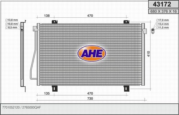 AHE Конденсатор, кондиционер 43172