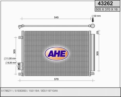 AHE Конденсатор, кондиционер 43262