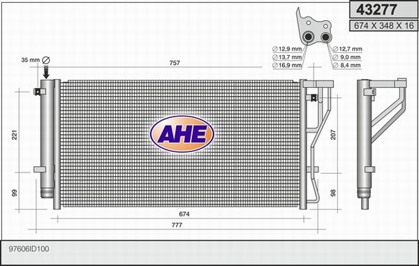 AHE Конденсатор, кондиционер 43277