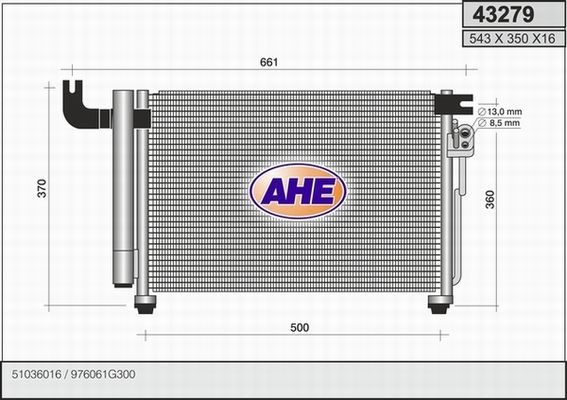 AHE Конденсатор, кондиционер 43279