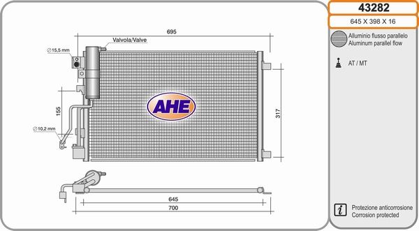 AHE Конденсатор, кондиционер 43282