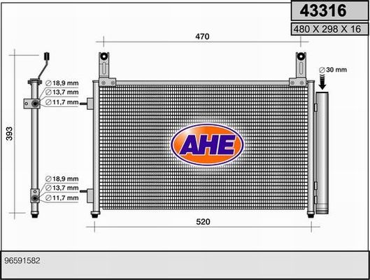 AHE Конденсатор, кондиционер 43316