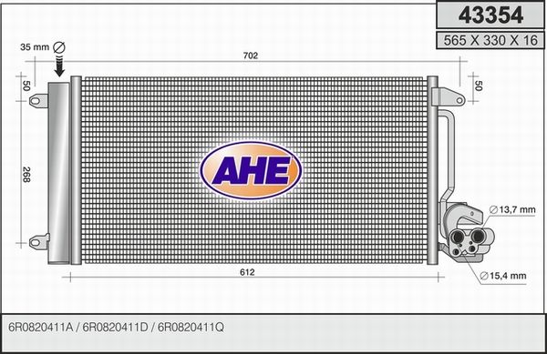 AHE Конденсатор, кондиционер 43354