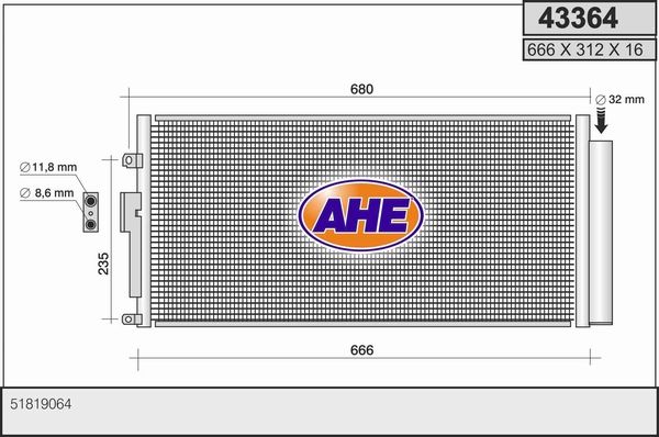 AHE Конденсатор, кондиционер 43364