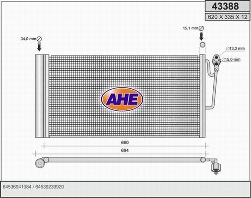 AHE Конденсатор, кондиционер 43388