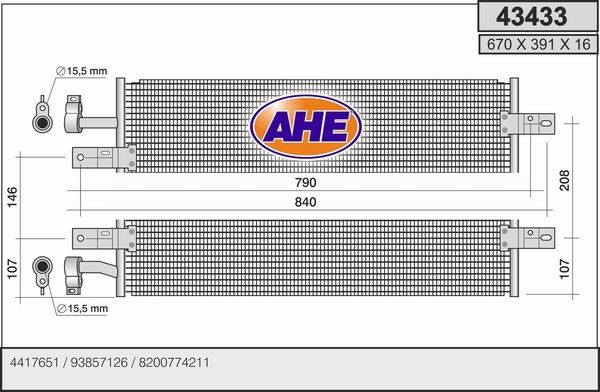 AHE Конденсатор, кондиционер 43433