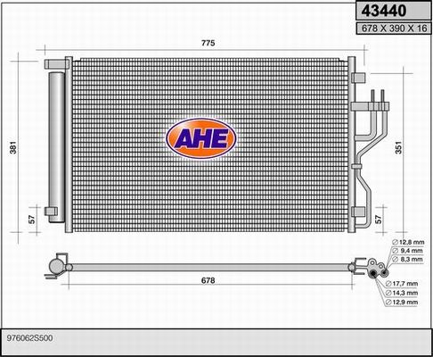 AHE Конденсатор, кондиционер 43440