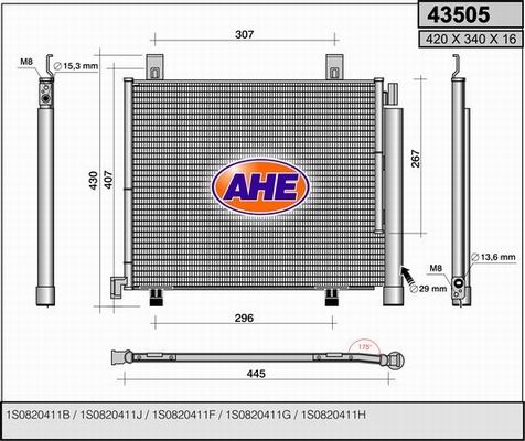 AHE Конденсатор, кондиционер 43505