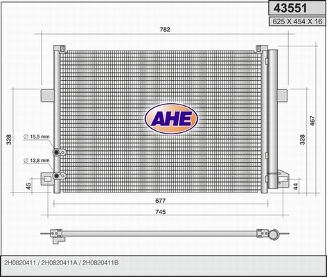 AHE Конденсатор, кондиционер 43551