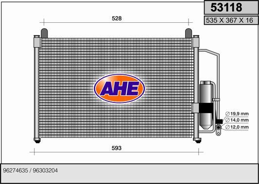 AHE Конденсатор, кондиционер 53118