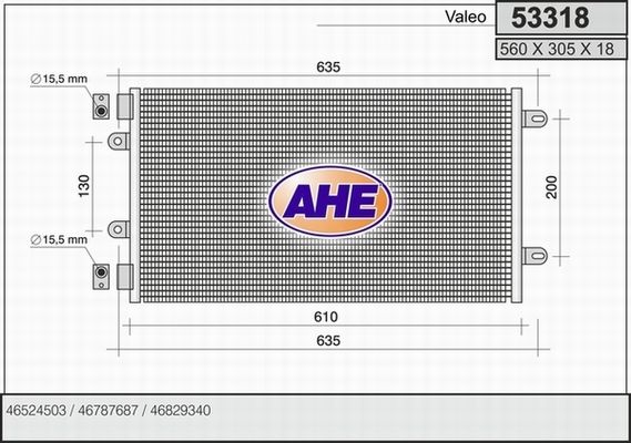 AHE Конденсатор, кондиционер 53318