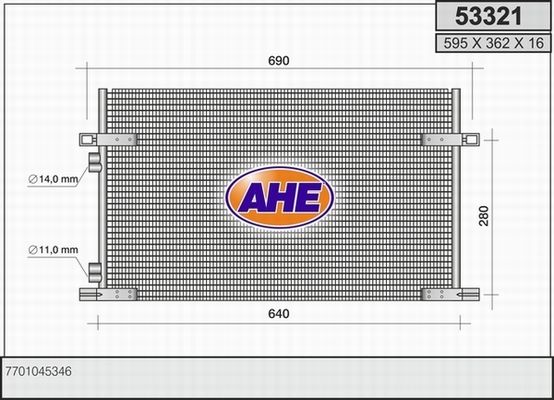 AHE Конденсатор, кондиционер 53321