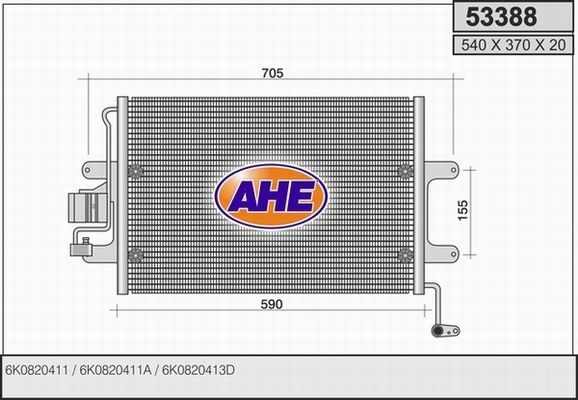 AHE Конденсатор, кондиционер 53388