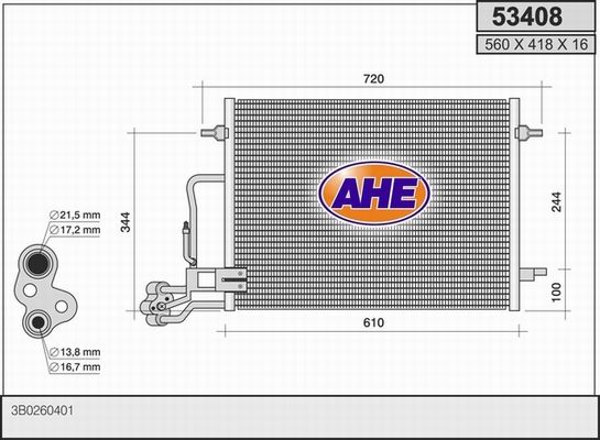 AHE Конденсатор, кондиционер 53408