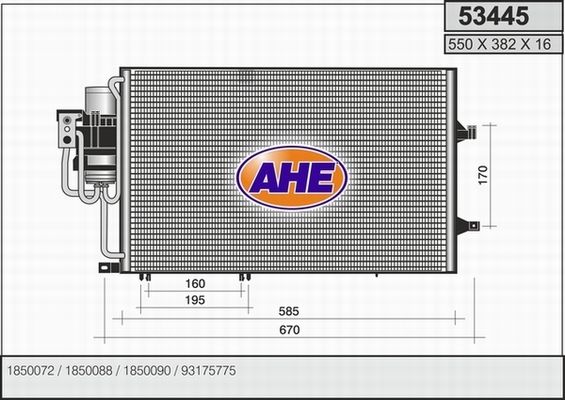 AHE Конденсатор, кондиционер 53445