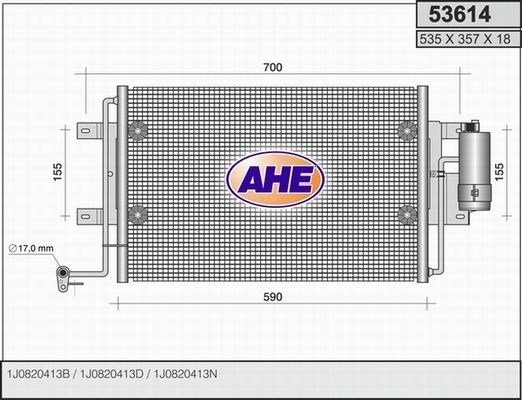 AHE Конденсатор, кондиционер 53614