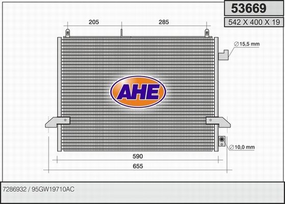 AHE Конденсатор, кондиционер 53669