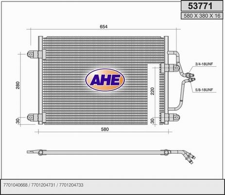 AHE Конденсатор, кондиционер 53771