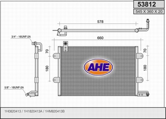 AHE Конденсатор, кондиционер 53812