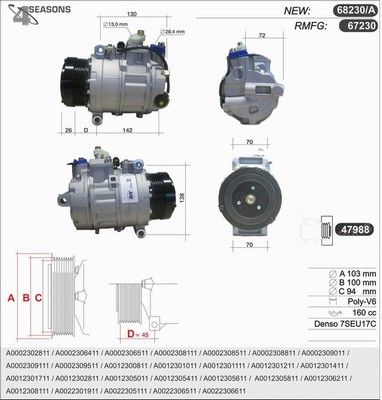 AHE Компрессор, кондиционер 68230/A