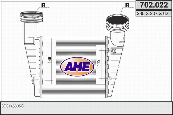 AHE tarpinis suslėgto oro aušintuvas, kompresorius 702.022