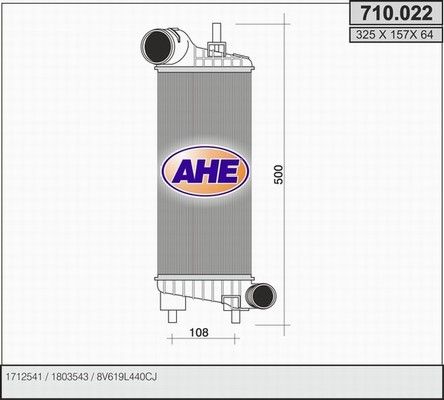 AHE tarpinis suslėgto oro aušintuvas, kompresorius 710.022