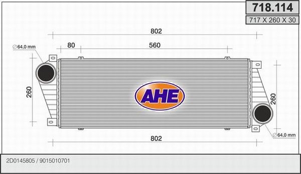 AHE tarpinis suslėgto oro aušintuvas, kompresorius 718.114