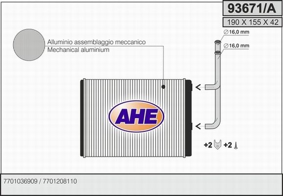 AHE šilumokaitis, salono šildymas 93671/A