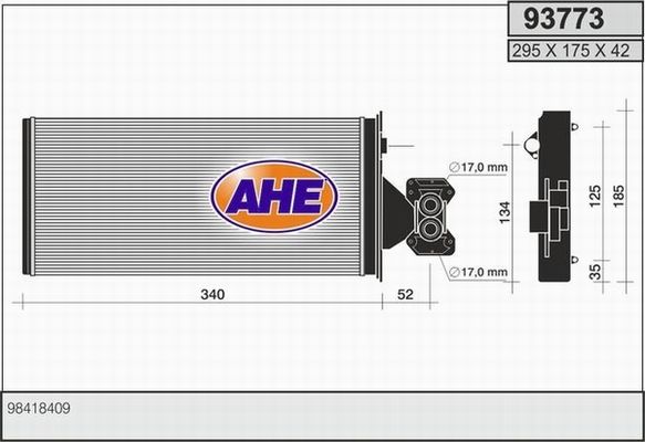 AHE Теплообменник, отопление салона 93773