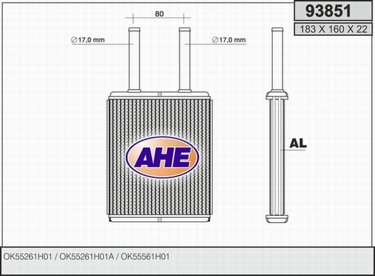 AHE Теплообменник, отопление салона 93851