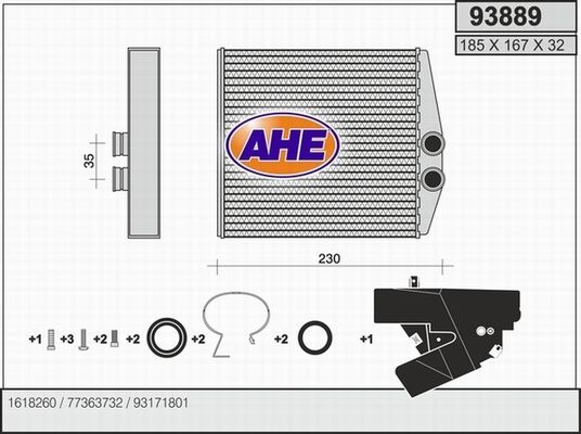 AHE Теплообменник, отопление салона 93889