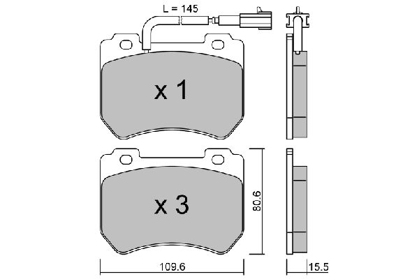 AISIN Комплект тормозных колодок, дисковый тормоз BPFI-1034
