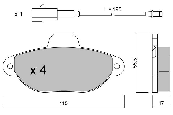 AISIN stabdžių trinkelių rinkinys, diskinis stabdys BPFO-1001