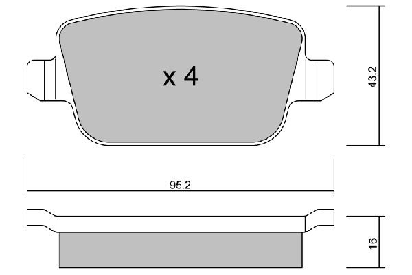 AISIN Комплект тормозных колодок, дисковый тормоз BPFO-2001