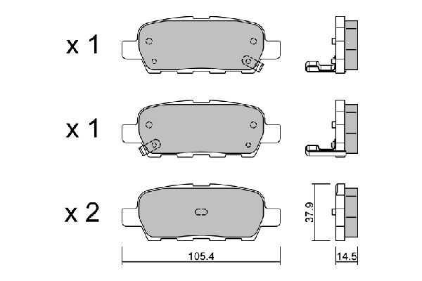 AISIN Комплект тормозных колодок, дисковый тормоз BPNI-2001