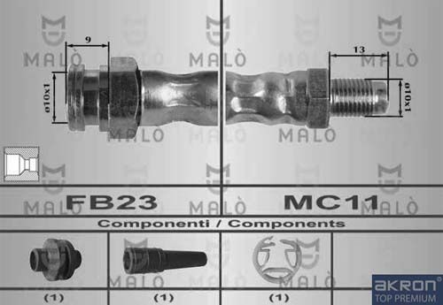 AKRON-MALÒ Тормозной шланг 80189
