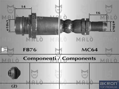 AKRON-MALÒ stabdžių žarnelė 80698
