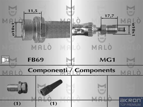 AKRON-MALÒ Тормозной шланг 8914