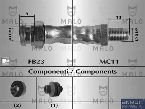AKRON-MALÒ Тормозной шланг 8915