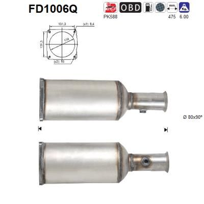 AS suodžių / kietųjų dalelių filtras, išmetimo sistem FD1006Q