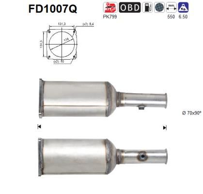 AS suodžių / kietųjų dalelių filtras, išmetimo sistem FD1007Q