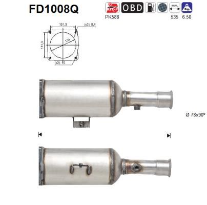 AS suodžių / kietųjų dalelių filtras, išmetimo sistem FD1008Q