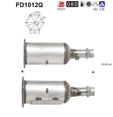 AS suodžių / kietųjų dalelių filtras, išmetimo sistem FD1012Q