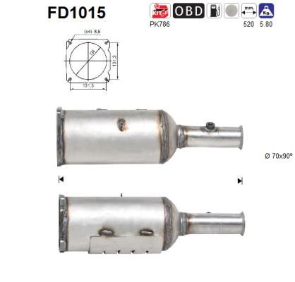 AS suodžių / kietųjų dalelių filtras, išmetimo sistem FD1015